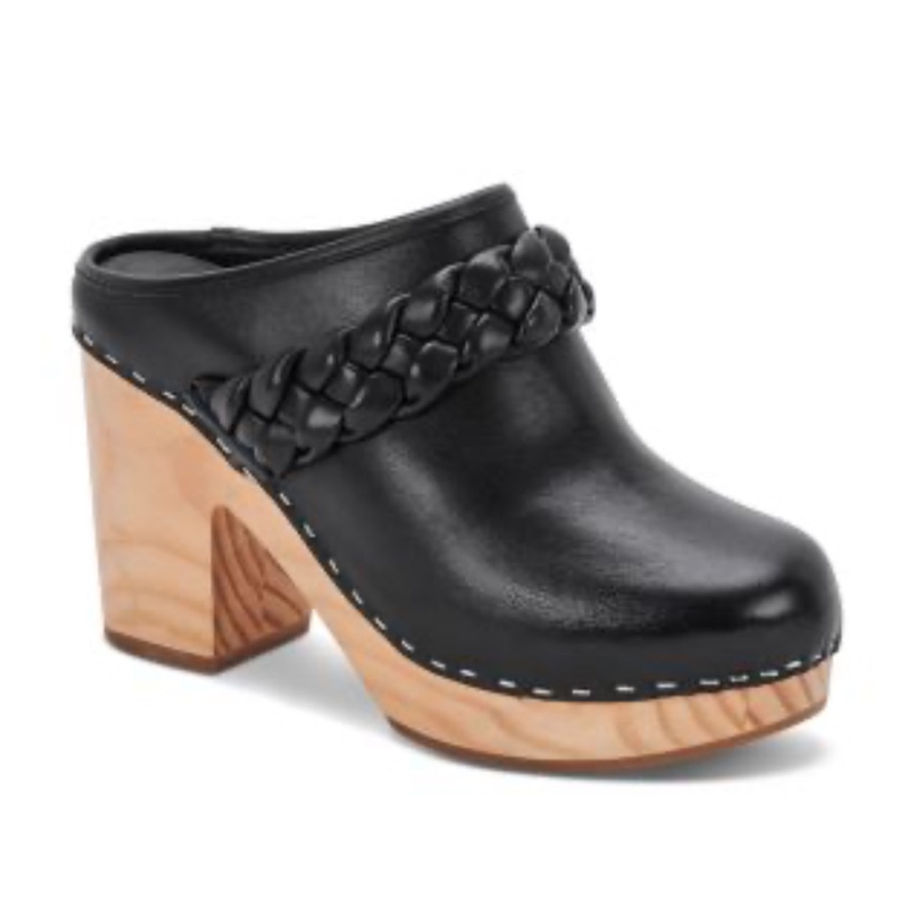 Dolce Vita Womens Hila Leather‎ Slip On Clogs Platform Black